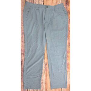 Under Armour Mens Gray Performance Stretch Pants 38/32 Nylon Blend